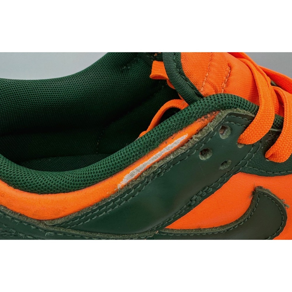 Nike Dunk Low Retro Miami Hurricanes Gorge Green/White/Orange Sz 8 DD1391-300 - Picture 9 of 10
